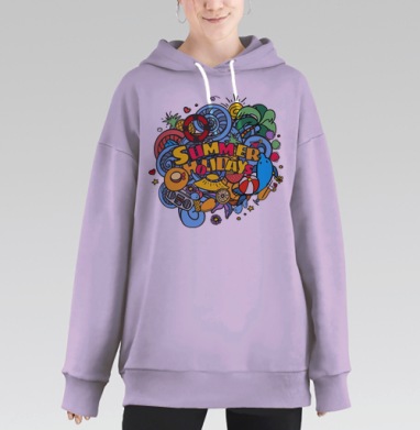 Летние Каникулы, Hoodie Long Oversize Fiolet