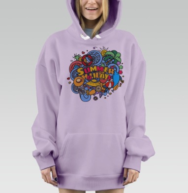Летние Каникулы, Hoodie Mjhigh Dig Mel, Fiolet, утепленная