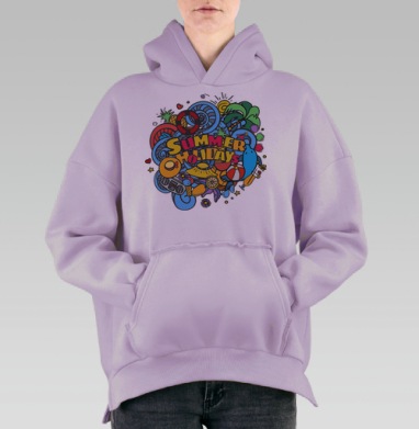 Летние Каникулы, Hoodie Oversize Fiolet, утепленная