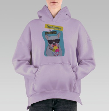 Летняя тема, Hoodie Oversize Fiolet, утепленная