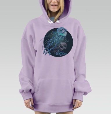 Лето близко, Hoodie Mjhigh Dig Mel, Fiolet, утепленная