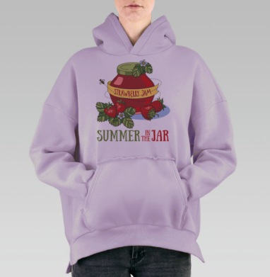 Лето в банке, Hoodie Oversize Fiolet, утепленная