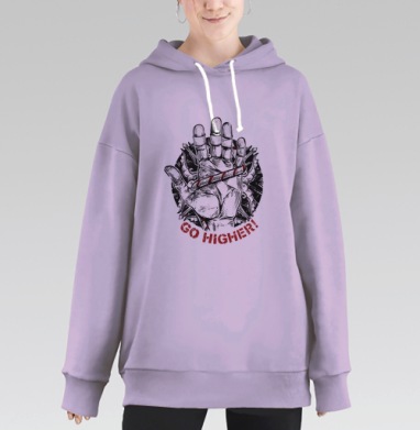 Лезь выше., Hoodie Long Oversize Fiolet
