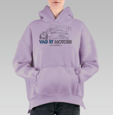 Линейный контур спортивного авто с аэродинамикой, Hoodie Oversize Fiolet, утепленная
