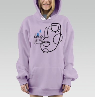 Линия любви, Hoodie Mjhigh Dig Mel, Fiolet, утепленная