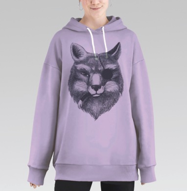 Лис бандит, Hoodie Long Oversize Fiolet