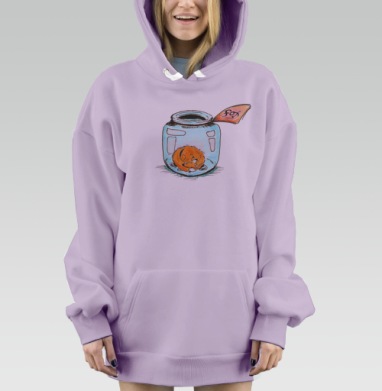 Лис в банке, Hoodie Mjhigh Dig Mel, Fiolet, утепленная