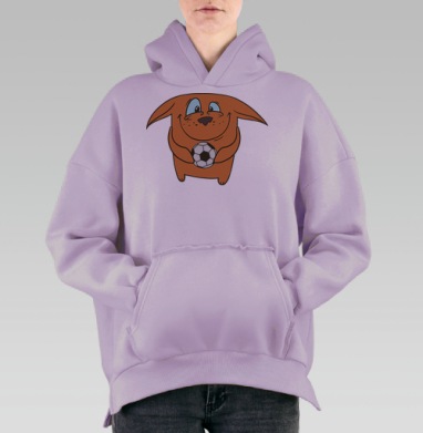 Лиса с мячом, Hoodie Oversize Fiolet, утепленная