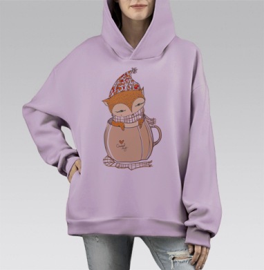 Лися, Hoodie Mono Fiolet, оверсайз, утепленная