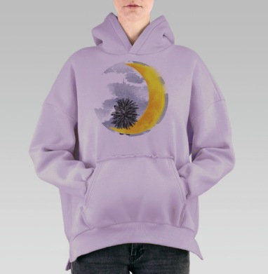 Лунный Ёжик, Hoodie Oversize Fiolet, утепленная