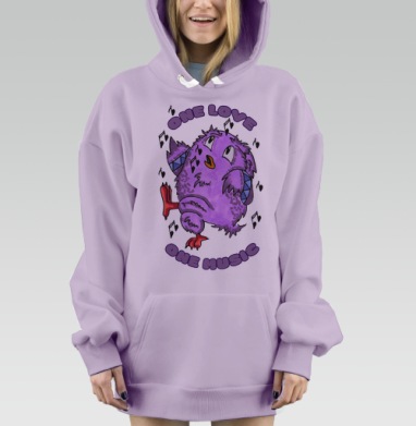Люблю музыку, Hoodie Mjhigh Dig Mel, Fiolet, утепленная