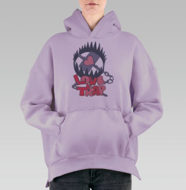 Любовь ловушка, Hoodie Oversize Fiolet, утепленная