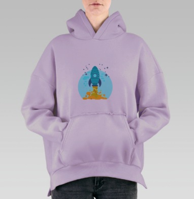 Люди умеют летать, Hoodie Oversize Fiolet, утепленная