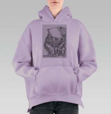 Магнитофон, Hoodie Oversize Fiolet, утепленная