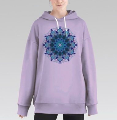 Мандала для денег, Hoodie Long Oversize Fiolet