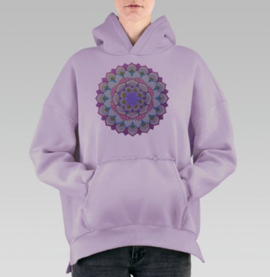 Мандала процветания, Hoodie Oversize Fiolet, утепленная