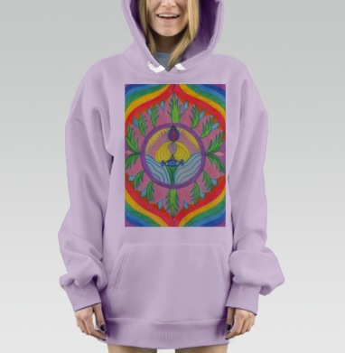 Мандала Счастья, Hoodie Mjhigh Dig Mel, Fiolet, утепленная