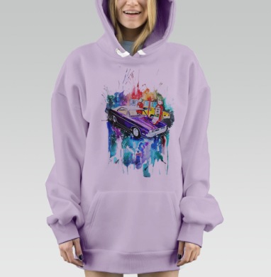 Машина, Hoodie Mjhigh Dig Mel, Fiolet, утепленная