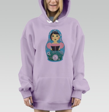 Матрешка Стимпанк: Традиции и Технологии, Hoodie Mjhigh Dig Mel, Fiolet, утепленная