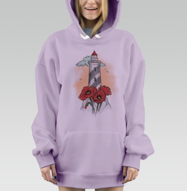 Маяк и маки, Hoodie Mjhigh Dig Mel, Fiolet, утепленная