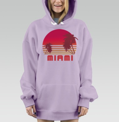 Майами ретро, Hoodie Mjhigh Dig Mel, Fiolet, утепленная