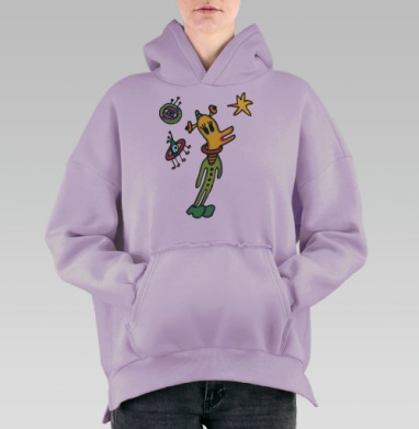 Мечтаю о звезде, Hoodie Oversize Fiolet, утепленная