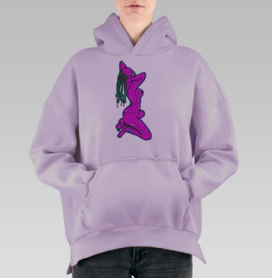Медуза пять глаз, Hoodie Oversize Fiolet, утепленная