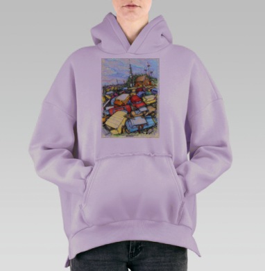 Металлолом, Hoodie Oversize Fiolet, утепленная