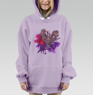 Механический петух, Hoodie Mjhigh Dig Mel, Fiolet, утепленная