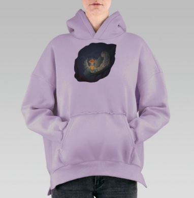 Микрокосмос, Hoodie Oversize Fiolet, утепленная