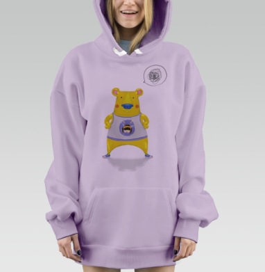 Милый медведь, Hoodie Mjhigh Dig Mel, Fiolet, утепленная