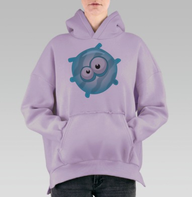 Милый монстр, Hoodie Oversize Fiolet, утепленная