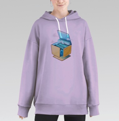 Миниатюрное море в коробке – волшебный декор, Hoodie Long Oversize Fiolet