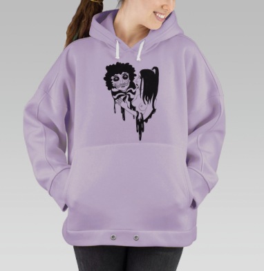 Минималистичный арт-постер «Маска и лицо», Hoodie Oversize Fiolet
