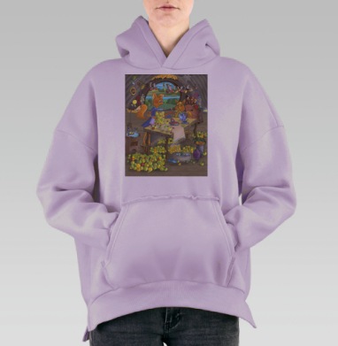 Мир белок, Hoodie Oversize Fiolet, утепленная