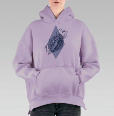 Моби Дик, Hoodie Oversize Fiolet, утепленная