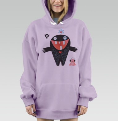 Монстр улыбка, Hoodie Mjhigh Dig Mel, Fiolet, утепленная