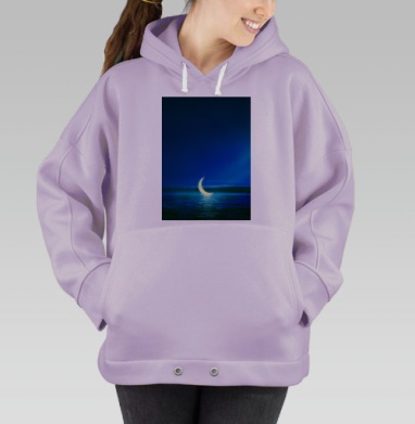 Moonlight / Лунный свет, Hoodie Oversize Fiolet