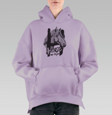 Морда лошади, Hoodie Oversize Fiolet, утепленная