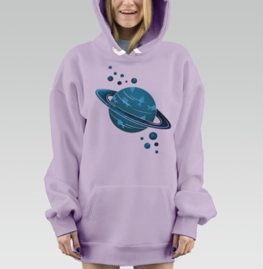Морской Сатурн, Hoodie Mjhigh Dig Mel, Fiolet, утепленная