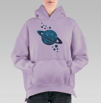 Морской Сатурн, Hoodie Oversize Fiolet, утепленная