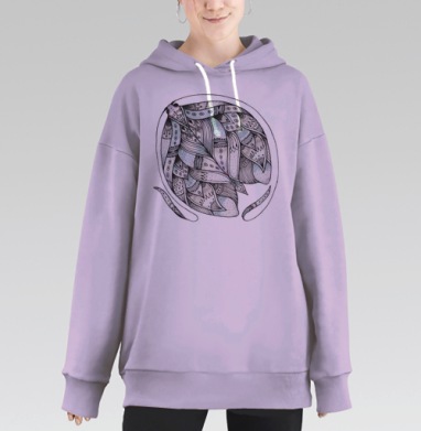 Мотылек, Hoodie Long Oversize Fiolet