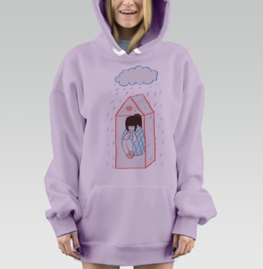 Мой дом, Hoodie Mjhigh Dig Mel, Fiolet, утепленная