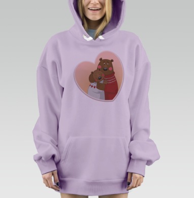 Мой медвежонок, Hoodie Mjhigh Dig Mel, Fiolet, утепленная