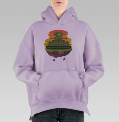 Multi-Turret Soviet Tank / Грозная машина Пали из всех башен!, Hoodie Oversize Fiolet, утепленная