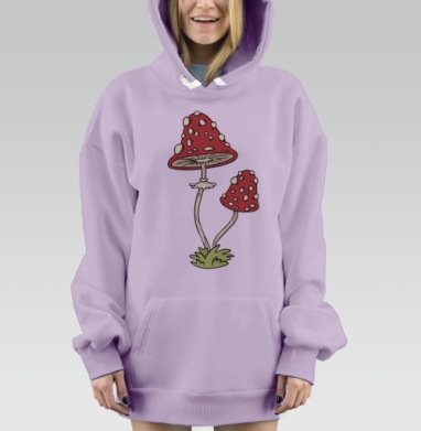 Mushrooms Грибочки, Hoodie Mjhigh Dig Mel, Fiolet, утепленная
