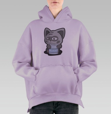 МЯУ  МОЛОКО, Hoodie Oversize Fiolet, утепленная