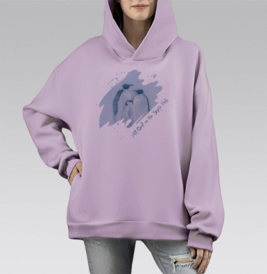 На Южном полюсе без перемен, Hoodie Mono Fiolet, оверсайз, утепленная