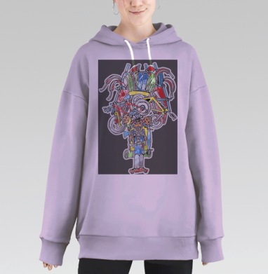 Настоящий мастер активного отдыха: снаряжение в одном лице, Hoodie Long Oversize Fiolet