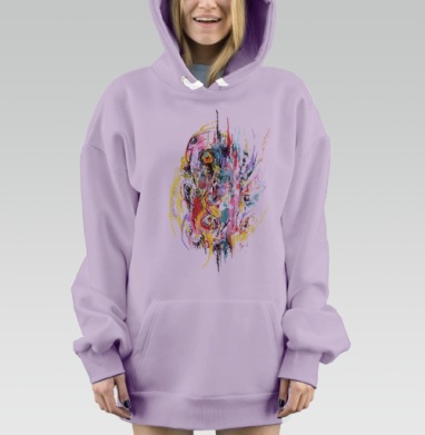Нечто, смотрящее на тебя, Hoodie Mjhigh Dig Mel, Fiolet, утепленная